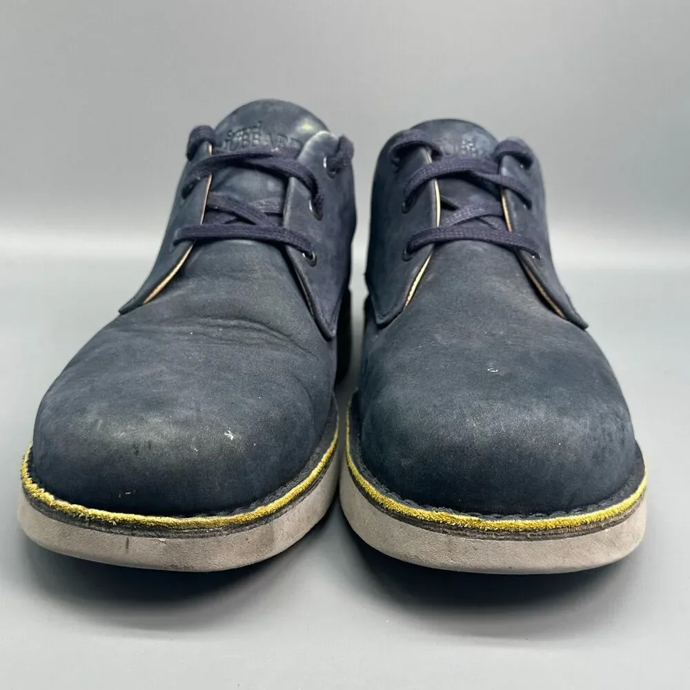 Samuel Hubbard Free Men 11 Navy Blue Nubuck Leather Oxford Shoes Lace-Up Classic